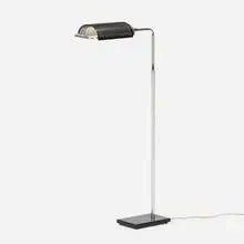 floor lamp by George Nelson & Associates, c. 1975, enameled steel, aluminum, enameled aluminum, chrome-plated steel, sold Apr 2019