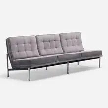 sofa, model 2551 by Florence Knoll, 1955, chrome-plated steel, enameled steel, upholstery, sold Apr 2019