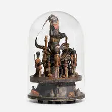 Barry Cohen, Glass Dome Soldiers Construction (No. 8), 1986, mixed media construction, glass