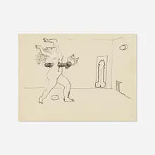 Untitled (Erotic Drawing) by John Graham, c. 1941, ink on paper, sold Apr 2019