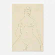 Untitled by Gaston Lachaise, c. 1933, pencil on tracing paper, sold Apr 2019