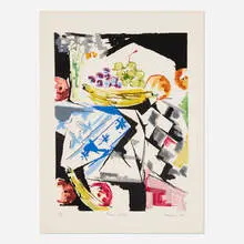 Morning Still Life by Jacob Lawrence, 1976, lithograph on Arches 88 paper, sold Apr 2019
