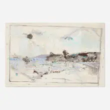 Wayne Thiebaud, Untitled, c. 1960, charcoal, gesso and acrylic on paper