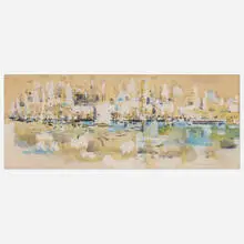 Wayne Thiebaud, Island Borough, 1957, watercolor on artist board