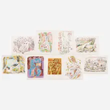 Je Reve portfolio by André Masson, 1975, color lithograph on Arches paper, sold Apr 2019