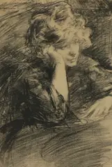 Albert de Belleroch, Untitled, 1864-1944) Lili au Café lithograph 50.5 x 33cm