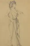 Raphael Kirchner, Untitled, 1876-1917) Study of a standing figure; Study of a nude on a swing pencil 47 x 30cm