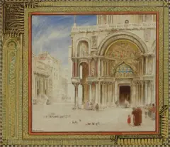 Untitled by Albert Goodwin, watercolour with elaborate gilt border 22 x 25.5cm Literature: ‘The Connoisseur’, sold Mar 2021