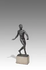 Georg Kolbe, Tänzer Nijinsky, 1913, Bronze mit dunkelbrauner Patina, auf Steinsockel montiert