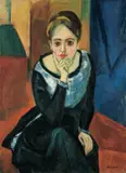 Max Pechstein, Sitzende Frau, 1917, Öl auf Leinwand
