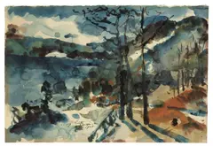 Walchen=See by Lovis Corinth, 1925, Aquarell auf Papier, sold Jun 2009