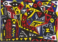 Stadt der Konflikte by A. R. Penck, 2005, Acryl auf Leinwand, sold Jun 2023
