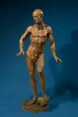Franz Xaver Seegen, Akademisches männliches Aktmodell, 1783, Lindenholz, geschnitzt. 163 cm (64 ⅛ in.)