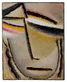 Abstrakter Kopf by Alexej von Jawlensky, Um 1927, Öl auf leinenstrukturiertem Karton, sold Nov 2014