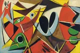 Mythe by Ernst Wilhelm Nay, 1949, Öl auf Leinwand. Doubliert, sold May 2013