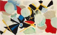 Ernst Wilhelm Nay, In gelber Begleitung, 1955, Öl auf Leinwand