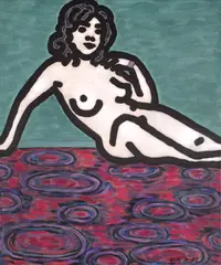 C. O. Paeffgen, Akt, 1982, Acryl auf Leinwand, mit Nessel hinterspannt