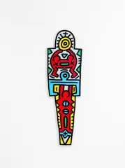 Keith Haring, Totem, 1988, Geschnitztes Schichtholz, farbig bemalt
