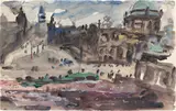 Lovis Corinth, Schlossfreiheit (Berlin), 1923, Aquarell und Deckweiß auf Papier (Prägestempel: G. [Hand mit Axt] H.)