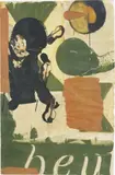 Neo Rauch, Beute, 1994, Öl und Grafit auf Papier, collagiert