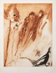 Jaroslav Šerých, Under the Sun, 1978, Drypoint on paper