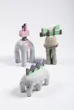 My Dvě, Pilastro, Arcadia and Colonnade, 2022, wood, ceramics, acrylic