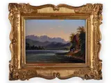 Johann Baptist Hofner, Landscape with a Lake, 1849, Oil on cardboard