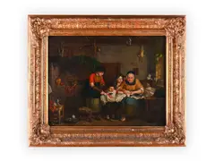 Dominik Jan Kottula, Little Woodcarver, First half of 19th century, Oil on wood