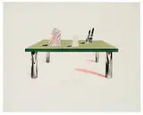 David Hockney, Glass Table with Objects, 1969, Color lithograph on Rives BFK mould-made paper