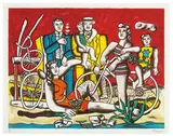 Fernand Léger, Les Loisirs Sur Fond Rouge, 1949, Color lithograph on paper