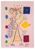 La Femme aux Dés (Jacqueline) by Pablo Picasso, 1960, Color lithograph on handmade Japon paper, sold Feb 2019