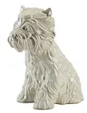 Puppy (Vase) by Jeff Koons, 1998, White glazed ceramic, sold Feb 2019