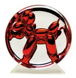 Balloon Dog (Red) by Jeff Koons, 1995, Cast porcelain with red reflective finish, sold Feb 2019