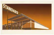 Ed Ruscha, Mocha Standard, 1969, 8-color screenprint on paper