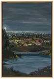 View of Hollywood Reservoir at Night by Larry Cohen, 2008, Oil on canvas, sold Feb 2019