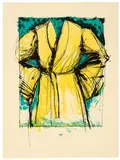 A Robe Made for the Graphic Arts Council of the Los Angeles County Museum of Art by Jim Dine, 1986, 4-color lithograph on buff Arches Cover paper, sold Feb 2019