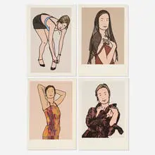Four works from the Twenty-Six Portraits portfolio by Julian Opie, 2006, lithograph in colors, sold Apr 2024