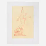 Claes Oldenburg, Woman Hanging in the Imitation of a Soft Fan (Edition B), 1976, soft-ground etching on Chine collé