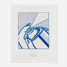 Roy Lichtenstein, Spray Can (from the One Cent Life portfolio) with signature, 1964, offset lithograph in color