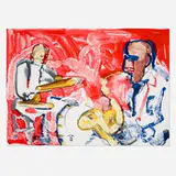 Romare Bearden, Out Chorus (Rhythm Section) (from the Jazz Series), 1979, lithograph in colors on Arches