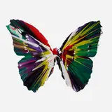 Butterfly Spin Painting by Damien Hirst, 2009, acrylic on paper, sold Mar 2024