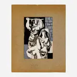 Vaclav Vytlacil, Two Figures, tempera on paper laid to board