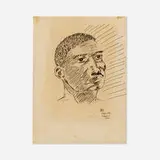 Charles Searles, Portrait of a Man, ink on paper