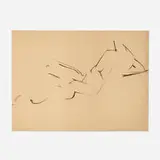 Mercedes Matter, Figure Study, charcoal on paper