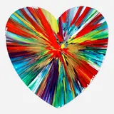 Heart Spin Painting by Damien Hirst, 2009, acrylic on paper, sold Mar 2024