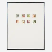 Donald Evans, Vruchten van Nadorp, 1973, watercolor and ink on eight sheets of paper