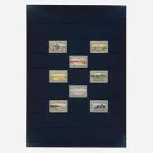 Donald Evans, Mangiare 1940 Gastronomic Landscapes, 1974, watercolor and ink on paper in eight parts