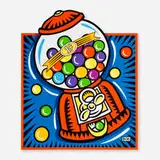Burton Morris, Gumball, 1999, screenprint in colors on wood relief