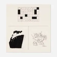 Steve Gianakos, Passover Kosher Cruise for Ducks, 1977, ballpoint pen and graphite on matboard