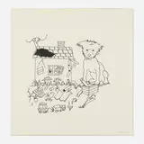 Steve Gianakos, Untitled (Bum Dog), 1976, ink on paper